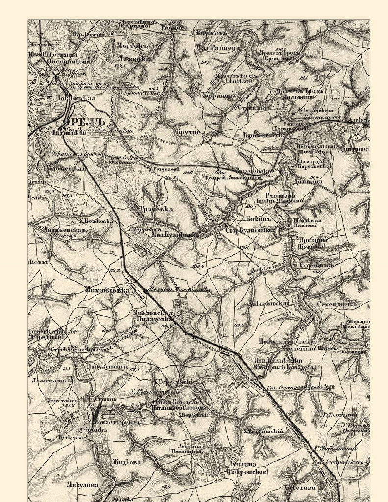 Карта шуберта орловской губернии